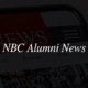 smartphone with news page opened with text overlay reading 'NBC Alumni News'